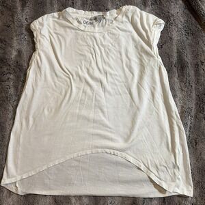 All Saints White Tank Top Cap Sleeve Sleeveless Women's Size Small Hi Low Cotton